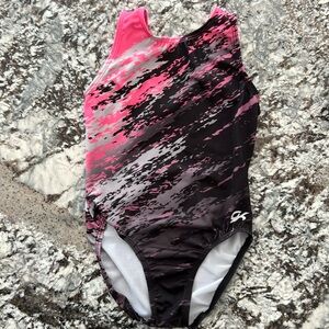 GK leotard gymnastics Leo CM child medium pink black grey